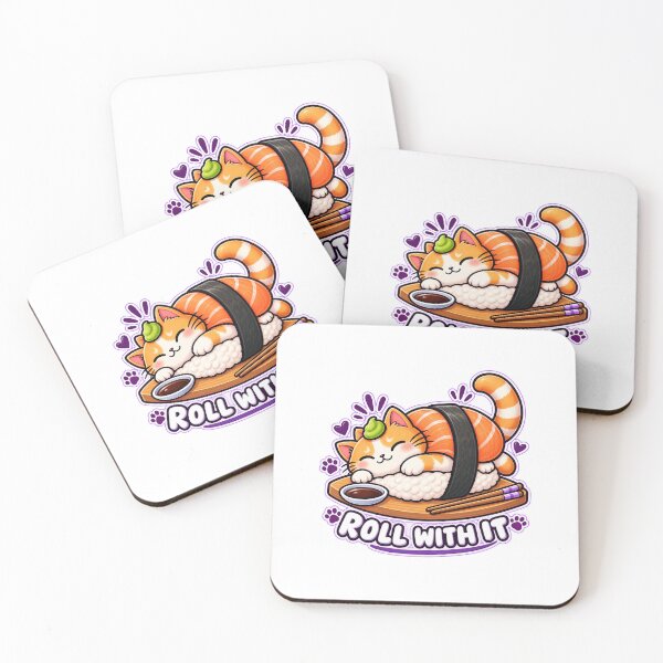 Item preview, Roll With It Sushi Cat Cute Funny Cat designed and sold by JPCuteDesign.
