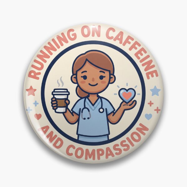 Item preview, Cute Nurse Coffee Shirt - Running On Caffeine & Compassion designed and sold by Harlo.co.