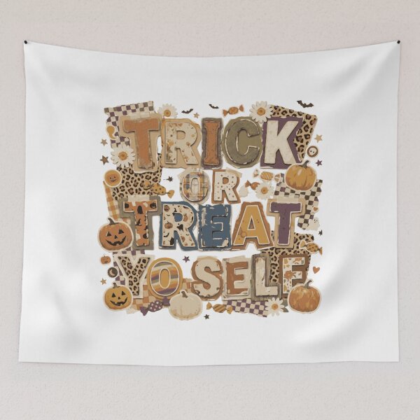Item preview, Trick or Treat Yo Self – Retro Grunge Halloween Collage designed and sold by MOCH- ART.