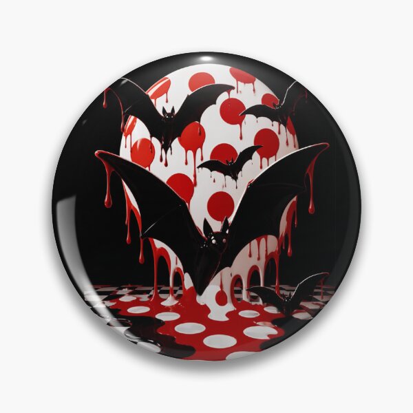 Item preview, Flying Bats Blood Moon Polka Dot Pop Art designed and sold by YourColorsWall.