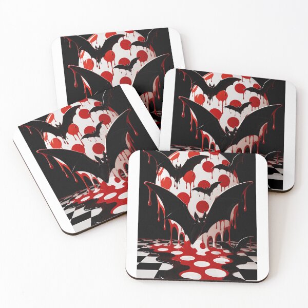 Item preview, Flying Bats Blood Moon Polka Dot Pop Art designed and sold by YourColorsWall.