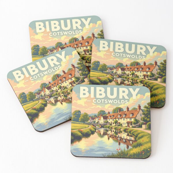 Item preview, Bibury, Cotswolds, England: Vintage-Style Painterly Travel Poster designed and sold by LSVart.