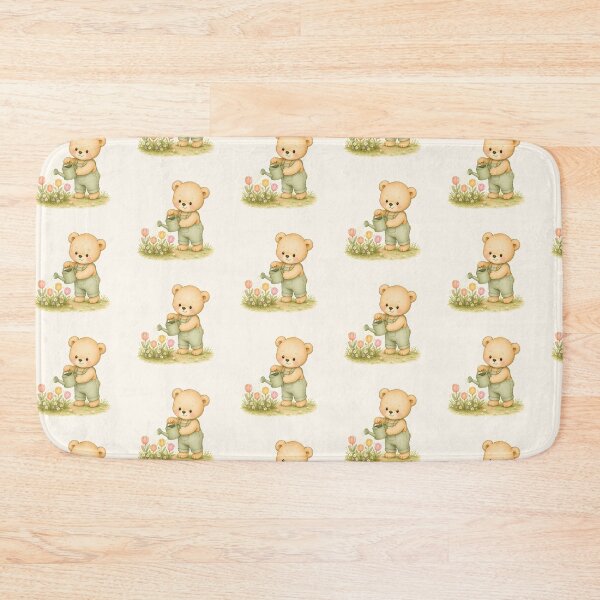 Item preview, Cute Gardening Bear Watering Tulips | Cozy Spring Garden Teddy designed and sold by looplandger.