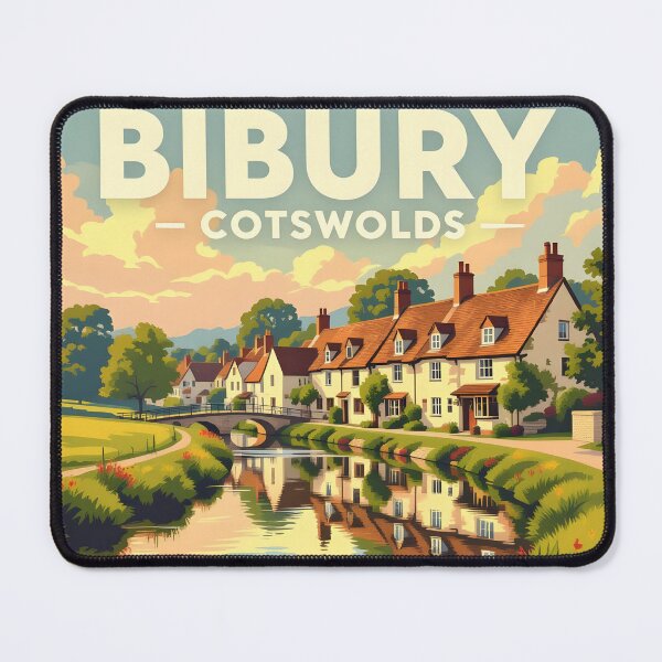 Item preview, Bibury, Cotswolds, England: Vintage-Style Painterly Travel Poster designed and sold by LSVart.