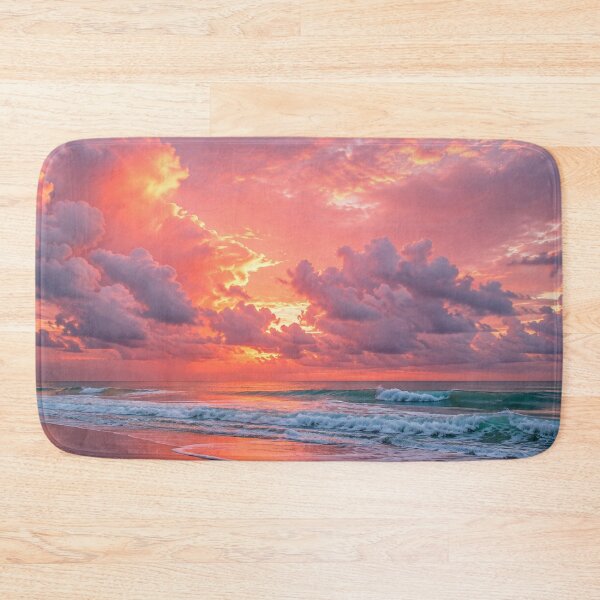 Item preview, Pink Sunset Over a Peaceful Ocean Beach designed and sold by Wild Bloom Paws.
