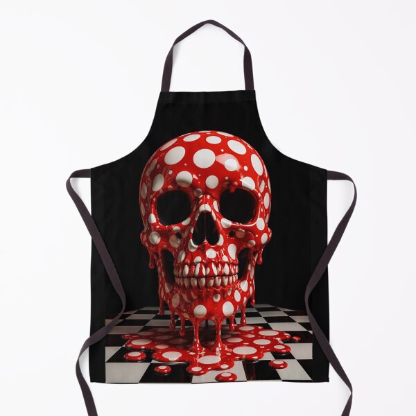 Item preview, Melting Red Polka Dot Skull Pop Art designed and sold by YourColorsWall.