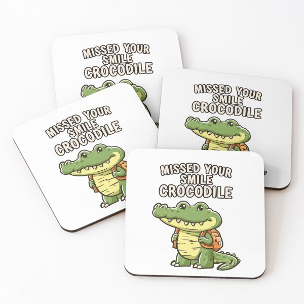 Item preview, Missed Your Smile Crocodile – Cute Crocodile with Backpack designed and sold by AceEye.