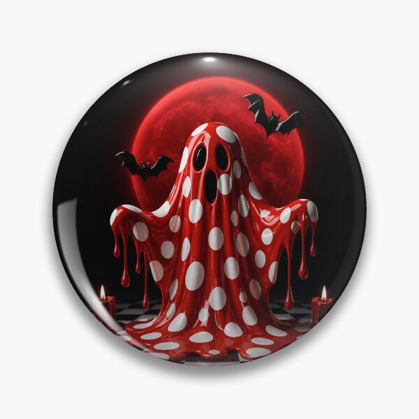 Item preview, Melting Polka Dot Ghost Blood Moon Halloween Pop Art designed and sold by YourColorsWall.
