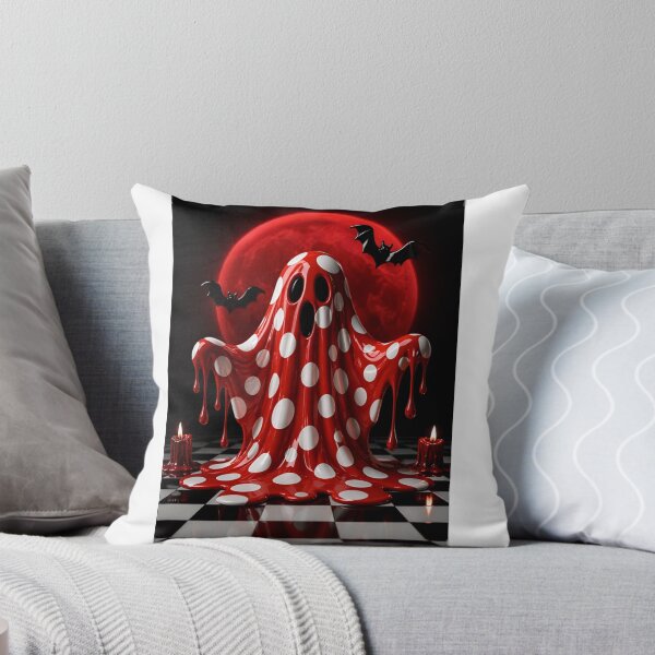 Item preview, Melting Polka Dot Ghost Blood Moon Halloween Pop Art designed and sold by YourColorsWall.