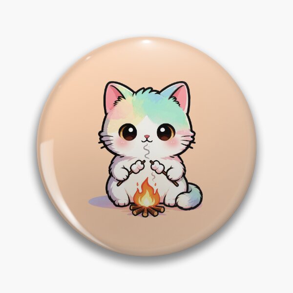 Item preview, Cute Kitten Campfire Marshmallow Roast Kawaii T-Shirt designed and sold by Nuttajak.