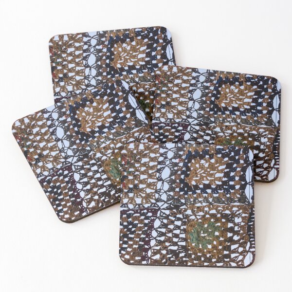 Item preview, Handmade Crocheted Granny Square Canopy Panels Hanging Against Sky Vintage Patchwork Textile designed and sold by Nmallia.