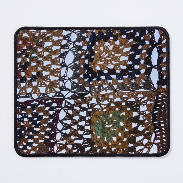 Item preview, Handmade Crocheted Granny Square Canopy Panels Hanging Against Sky Vintage Patchwork Textile designed and sold by Nmallia.