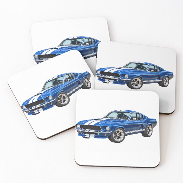 Item preview, Blue Classic Muscle Car – Vintage Racing Car Art designed and sold by TinyWeird.