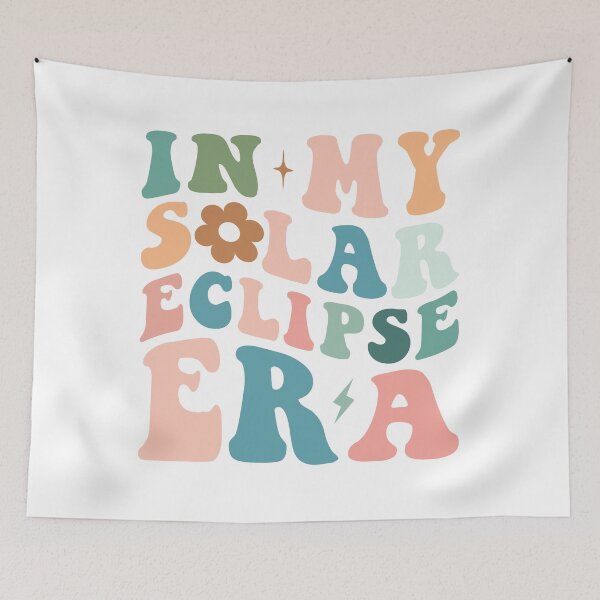 Item preview, In My Solar Eclipse Era – Pastel Retro Floral Typography designed and sold by EmeraldeaArt.