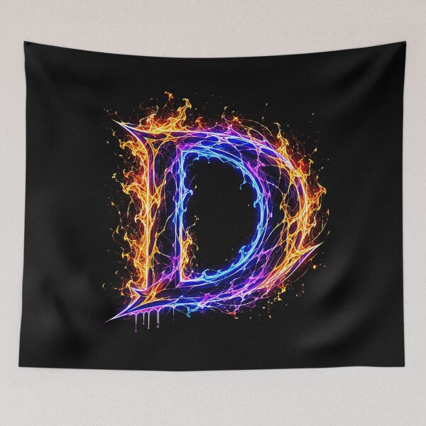 Item preview, Arcane Blaze Graffiti Letter D designed and sold by BlissBlvdShop.