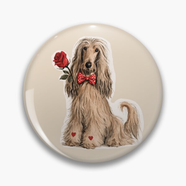 Item preview, Afghan Hound with a Rose and Hearts designed and sold by Erika Kaisersot.