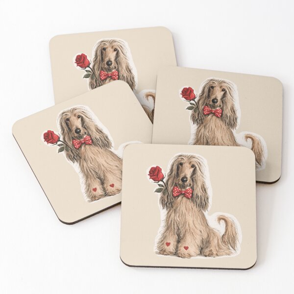 Item preview, Afghan Hound with a Rose and Hearts designed and sold by Erika Kaisersot.