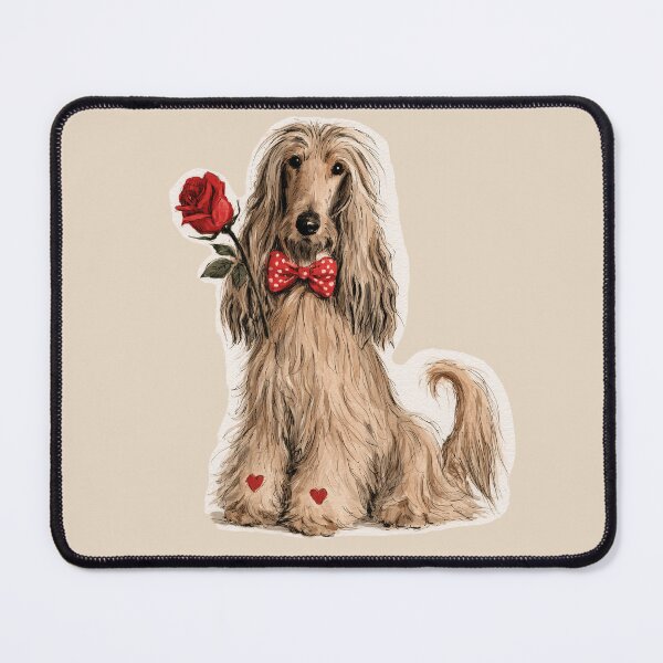 Item preview, Afghan Hound with a Rose and Hearts designed and sold by Erika Kaisersot.