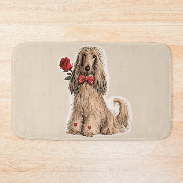 Item preview, Afghan Hound with a Rose and Hearts designed and sold by Erika Kaisersot.