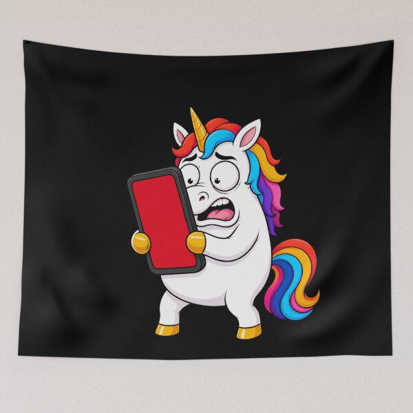 Item preview, Unicorn Phone Panic Funny Cartoon Reaction Gift designed and sold by BoyleDesignShop.