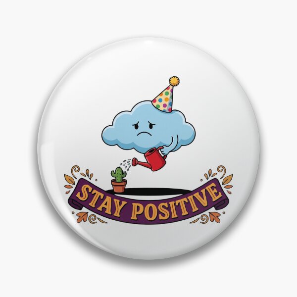 Item preview, Sad Cloud Watering Little Cactus Stay Positive designed and sold by Rare By Hero.