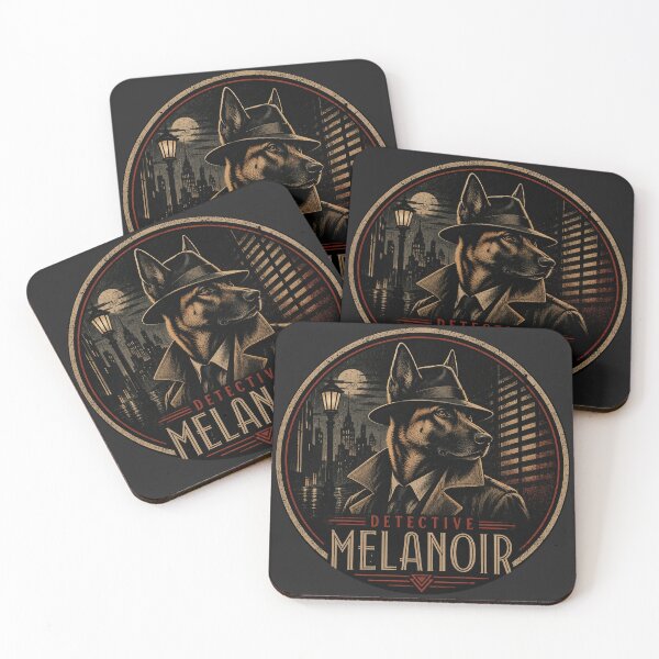 Item preview, Detective MelaNoir | Vintage Noir Belgian Malinois Dog designed and sold by FireWildChild.