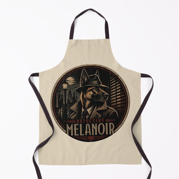 Item preview, Detective MelaNoir | Vintage Noir Belgian Malinois Dog designed and sold by FireWildChild.