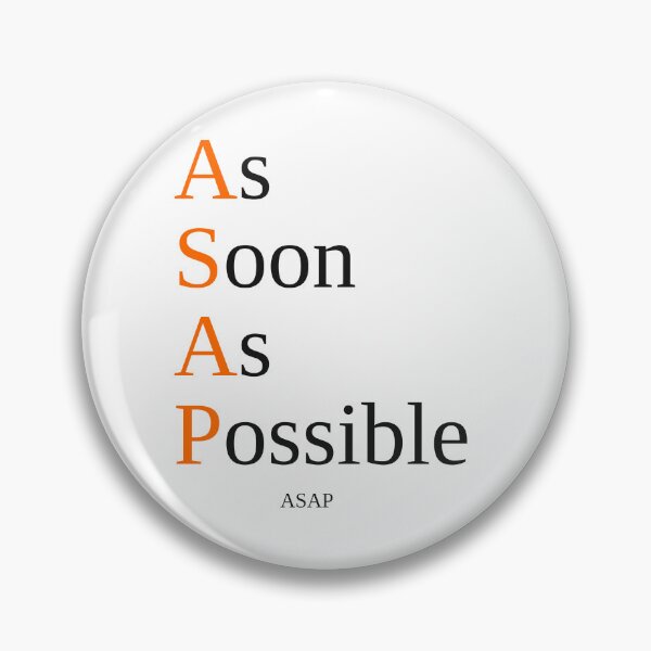 Item preview, ASAP — As Soon As Possible Bold Text Design designed and sold by VzerosDigital.