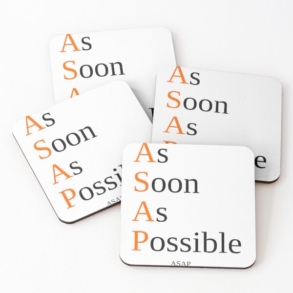 Item preview, ASAP — As Soon As Possible Bold Text Design designed and sold by VzerosDigital.