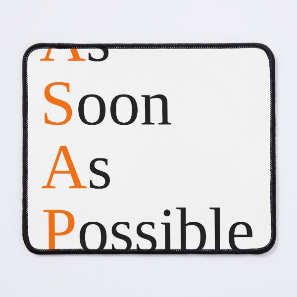 Item preview, ASAP — As Soon As Possible Bold Text Design designed and sold by VzerosDigital.