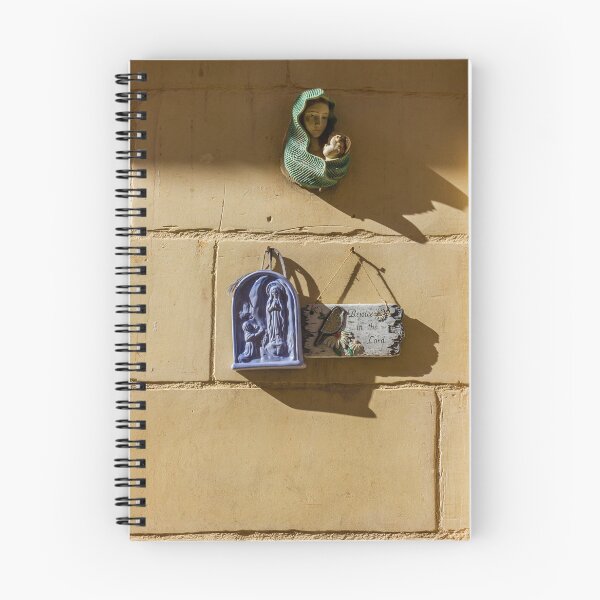 Item preview, Virgin Mary Madonna And Child Religious Plaques On Sunlit Stone Wall With Deep Shadows designed and sold by Nmallia.