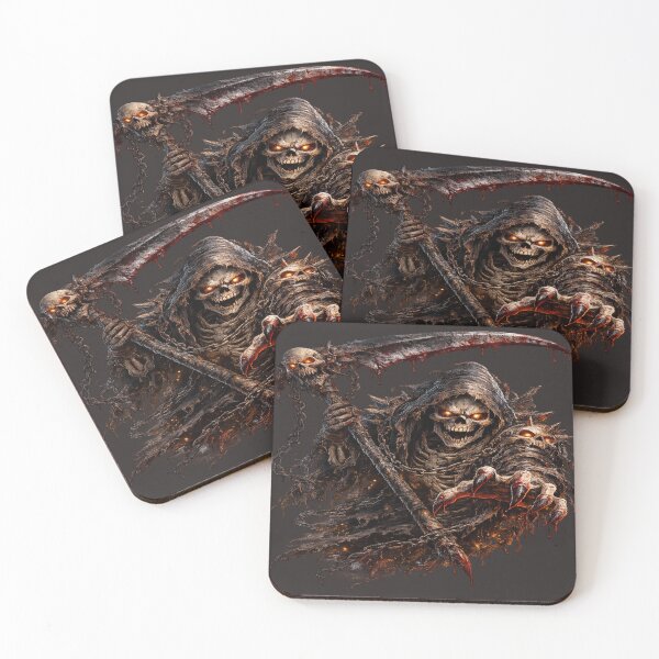 Item preview, Terrifying Skeleton – Dark Grim Reaper Horror Warrior designed and sold by DoodleWorld Studio .