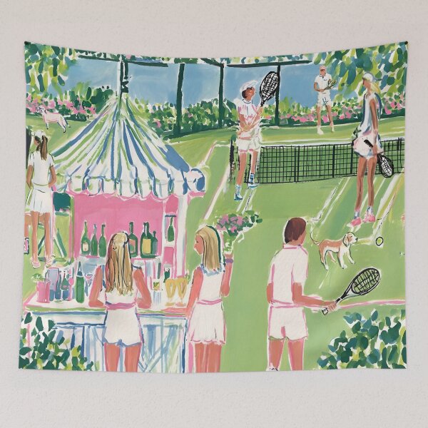 Item preview, Grandmillennial art, At the tennis club designed and sold by SophieClimaArt.