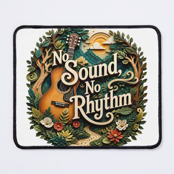 Item preview, No Sound, No Rhythm Guitar Art in Lush Natural Landscape designed and sold by Marcu Ioachim.