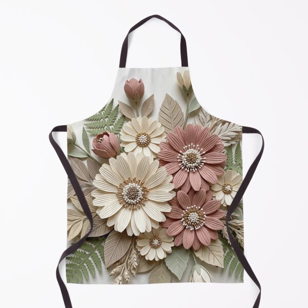 Item preview, 3D Papercut Floral Arrangement Dust Pink Cream Daisies Fern Boho Botanical designed and sold by raedattia.