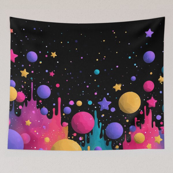 Item preview, Vibrant Cosmic Drip Abstract Space Art designed and sold by ThaCriações.