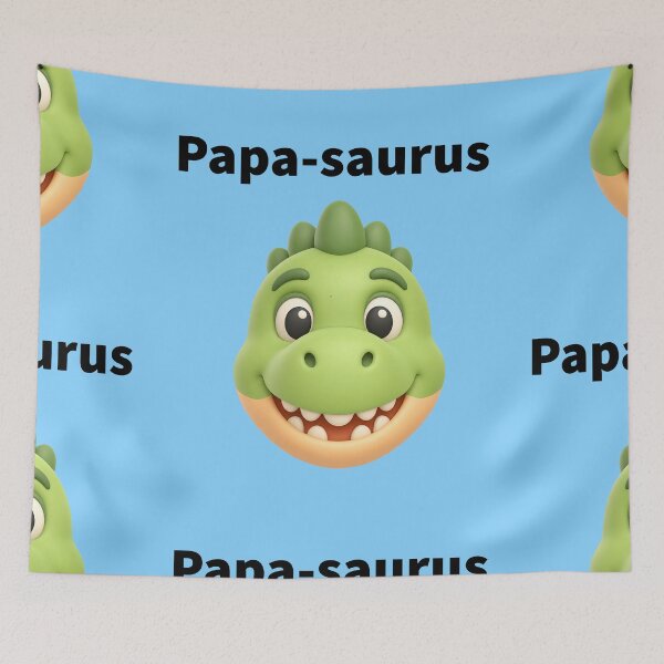 Item preview, Papasaurus Cute 3D Green Dinosaur Dad Gift Shirt designed and sold by MariaPCMaria.