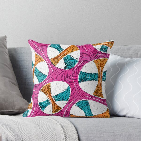 Item preview, Bold Abstract Curves Pattern in Pink Teal and Orange designed and sold by O & A.