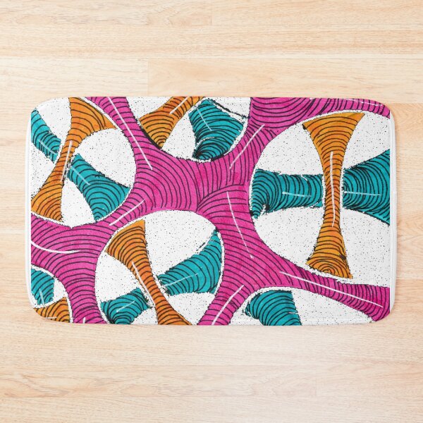 Item preview, Bold Abstract Curves Pattern in Pink Teal and Orange designed and sold by O & A.