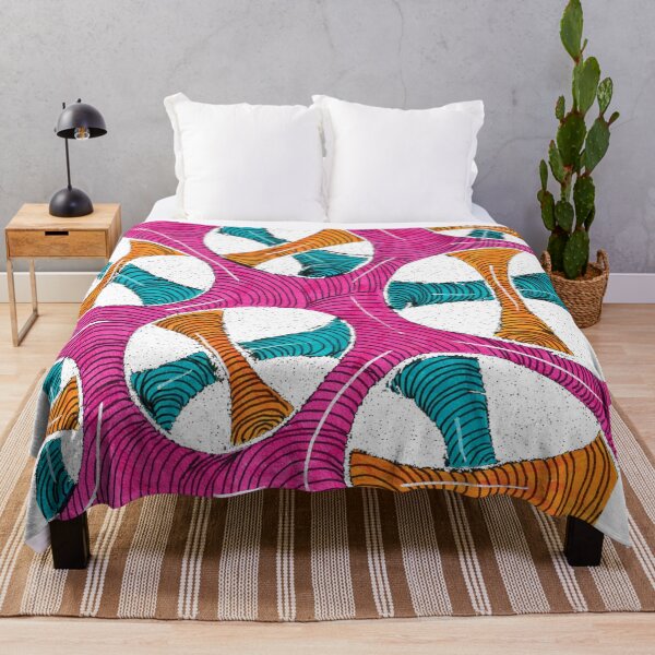 Item preview, Bold Abstract Curves Pattern in Pink Teal and Orange designed and sold by O & A.