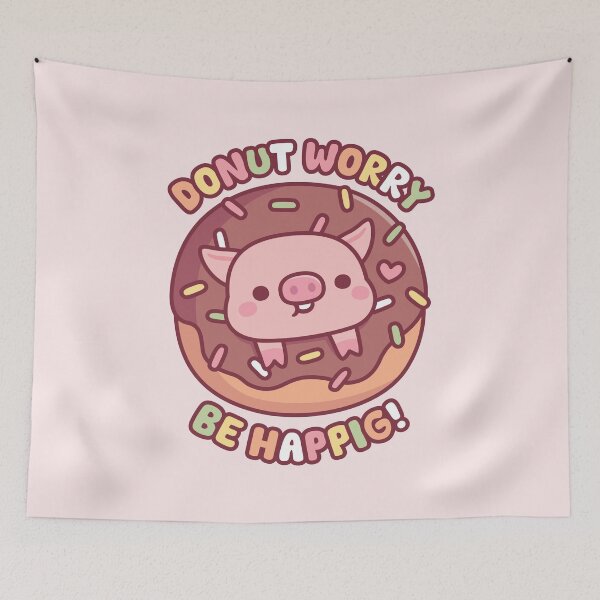 Item preview, Cute Pig In Doughnut Donut Worry Be Happig designed and sold by rustydoodle.