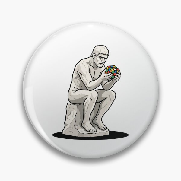 Item preview, The Thinker Statue Solving Rubiks Cube designed and sold by Rare By Hero.