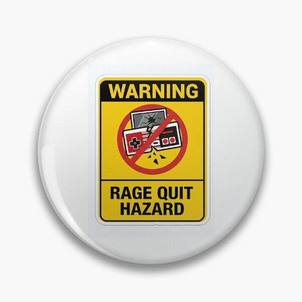 Item preview, Warning Rage Quit Hazard Gaming Sign designed and sold by ArtiqueSupply.