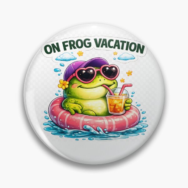 Item preview, Happy Frog Vacation – Cute Summer Frog designed and sold by TinyWeird.
