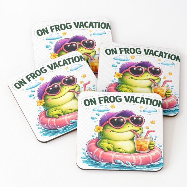 Item preview, Happy Frog Vacation – Cute Summer Frog designed and sold by TinyWeird.