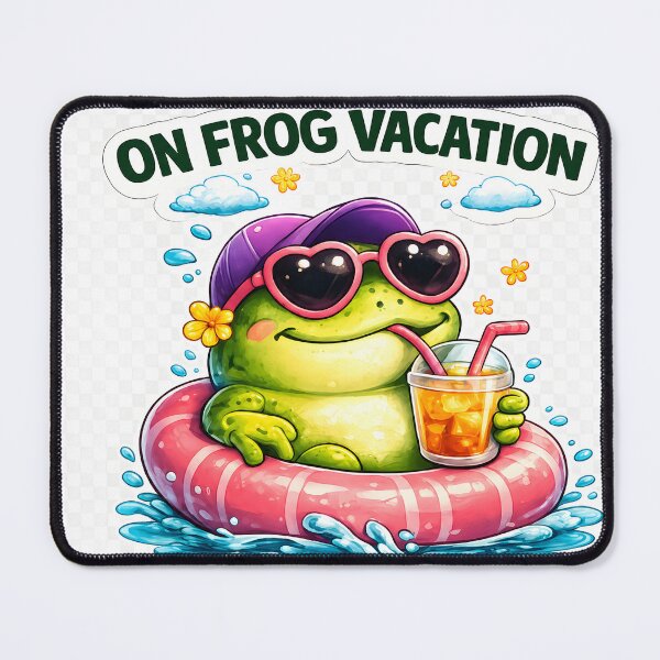 Item preview, Happy Frog Vacation – Cute Summer Frog designed and sold by TinyWeird.