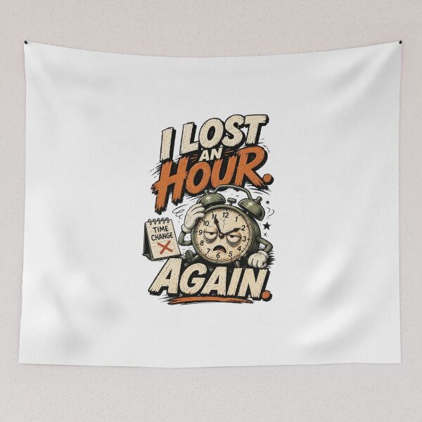 Item preview, I LOST AN HOUR AGAIN - Funny Alarm Clock Design designed and sold by njanani.