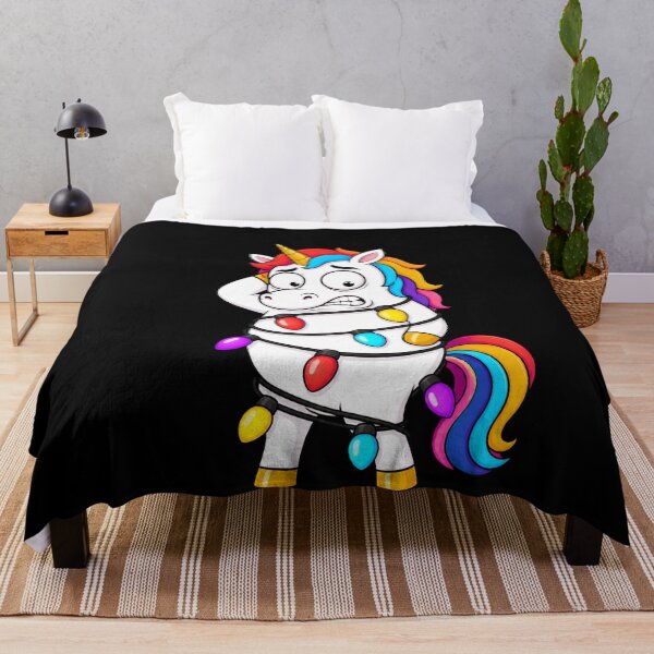 Item preview, Unicorn Tangled In Christmas Lights Funny Cartoon designed and sold by BoyleDesignShop.
