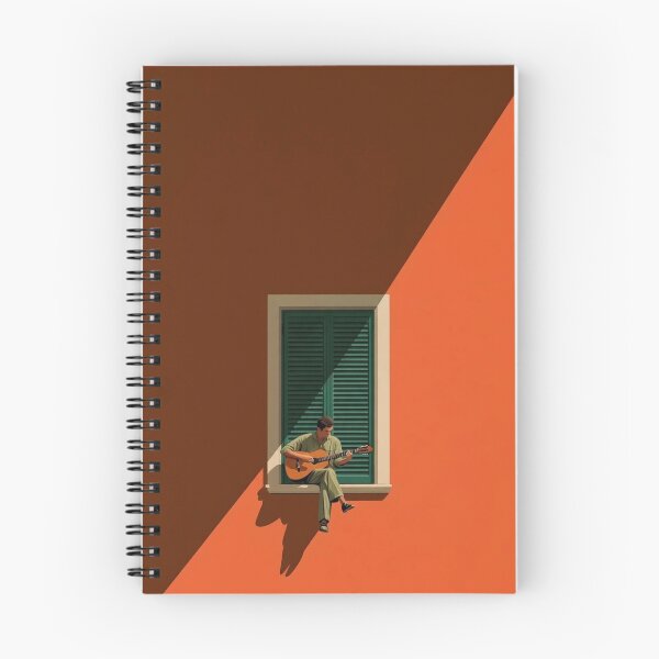 Item preview, Guitarist at Window | Minimalist Architecture Art | Warm Terracotta Aesthetic | Mediterranean Sunset Mood designed and sold by DESIGN DIMENSION .