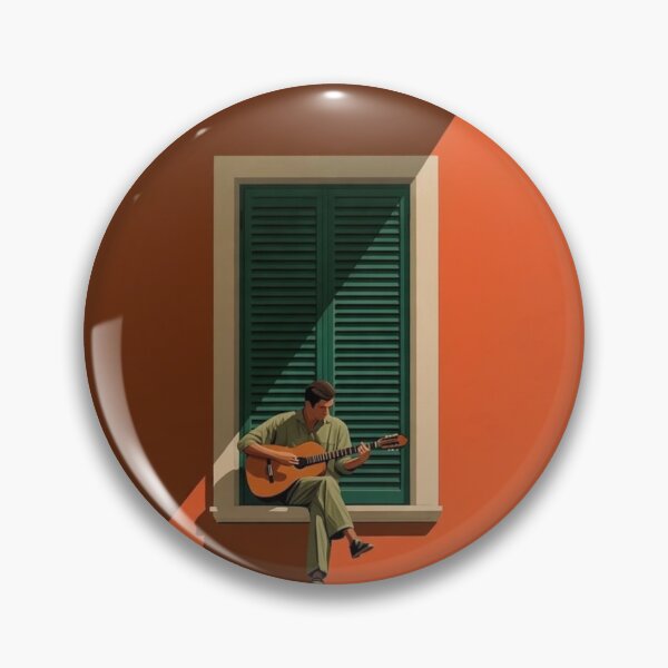 Item preview, Guitarist at Window | Minimalist Architecture Art | Warm Terracotta Aesthetic | Mediterranean Sunset Mood designed and sold by DESIGN DIMENSION .